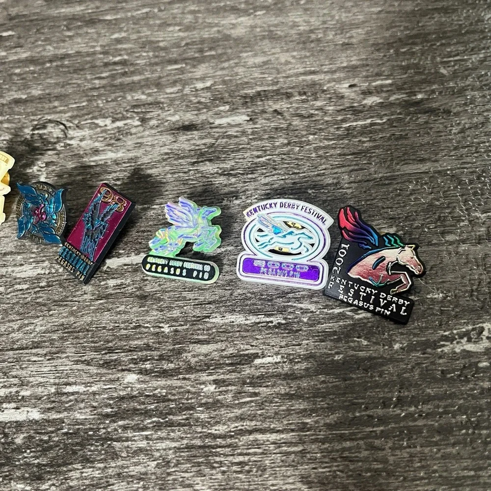 Lot of (14) 1990-2001 FULL SET Kentucky Derby Festival Pegasus Pins 3 1997 Anniv